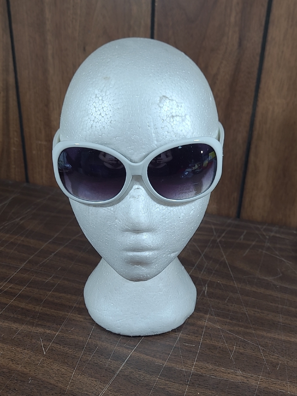 White Oversized Women's Sunglasses with Gradient Lenses #30